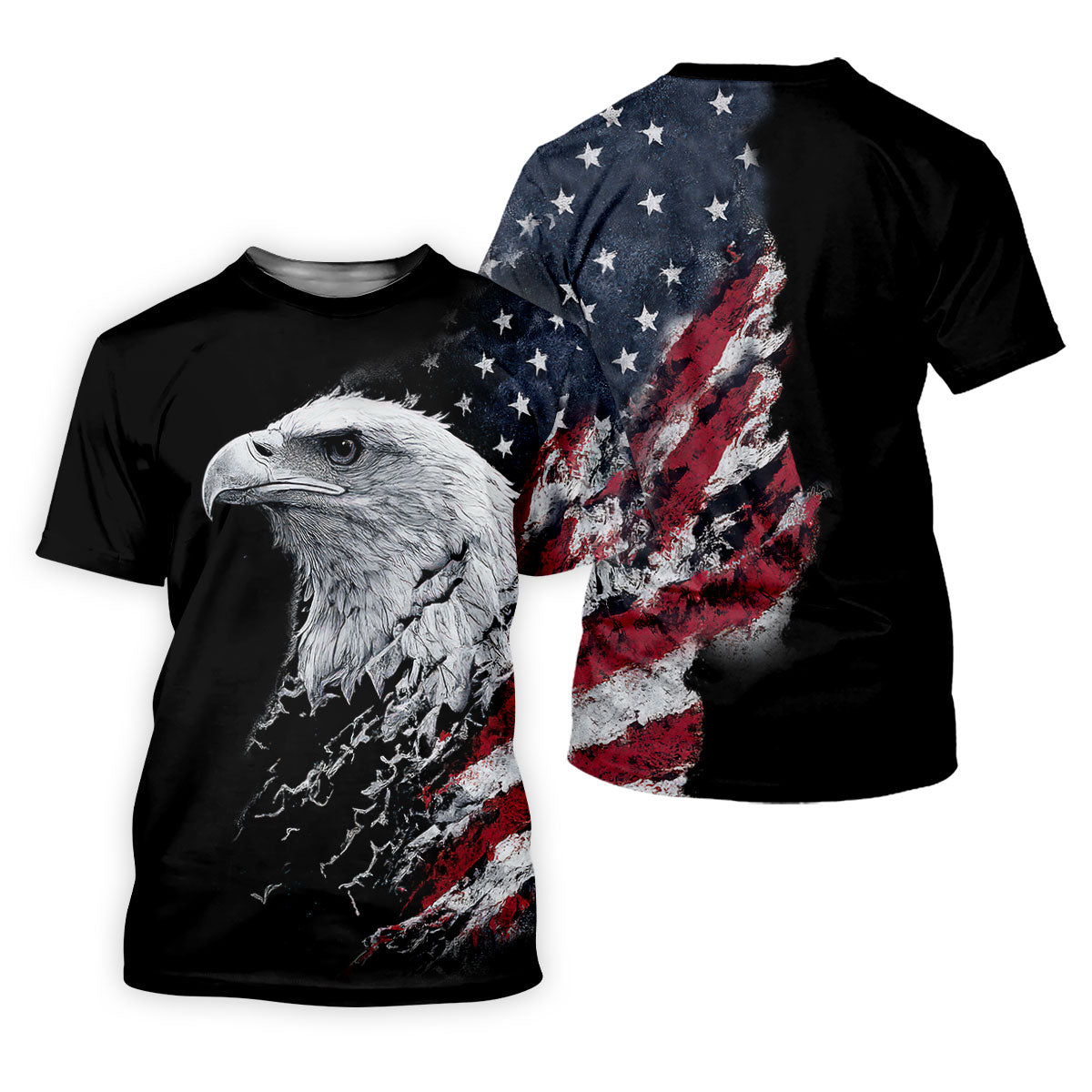 American Flag Bald Eagle Shattering Effect Golf Shirt, Patriotic Golf Shirt, Golf Shirts For Women