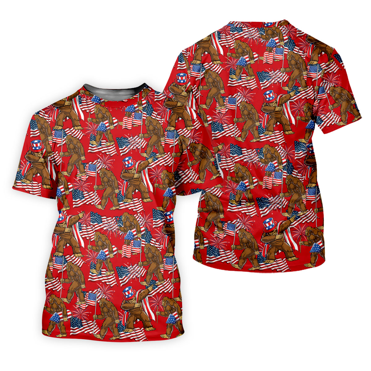 US Flag Pattern 250 Years Bigfoot Golf Shirt, Patriotic 4th Of July Golf Shirt For Women