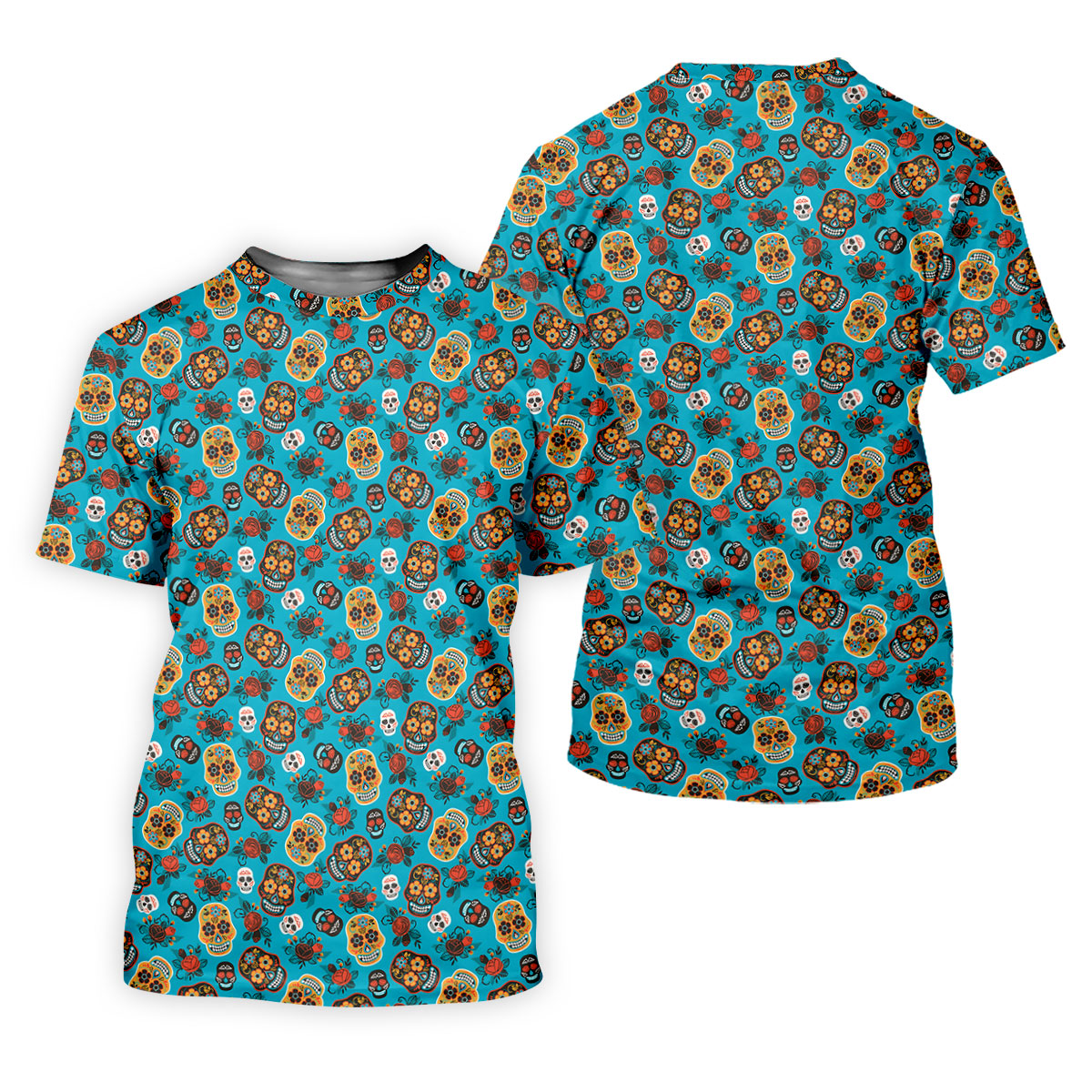 Sugar Skulls And Roses Cinco De Mayo Celebration Fiesta Themed Golf Shirts For Men