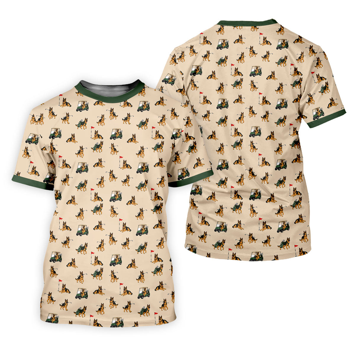 German Shepherd Golf Pattern Polo Shirt, Golf Shirts For Women, Women's Golf Apparel