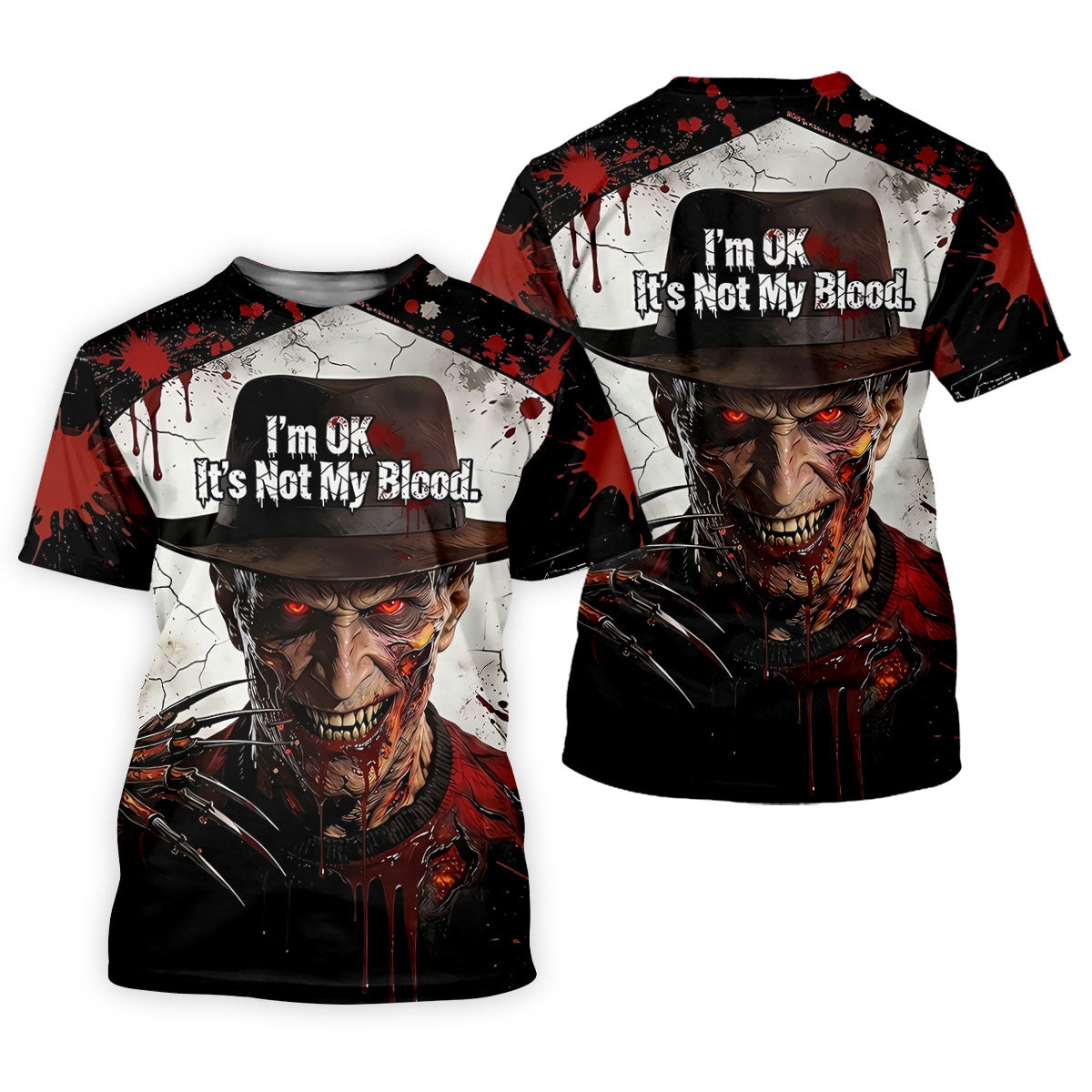 Im Ok Its Not My Blood Character Golf Polo Shirt, Halloween Golf Shirt, Mens Golf Polo