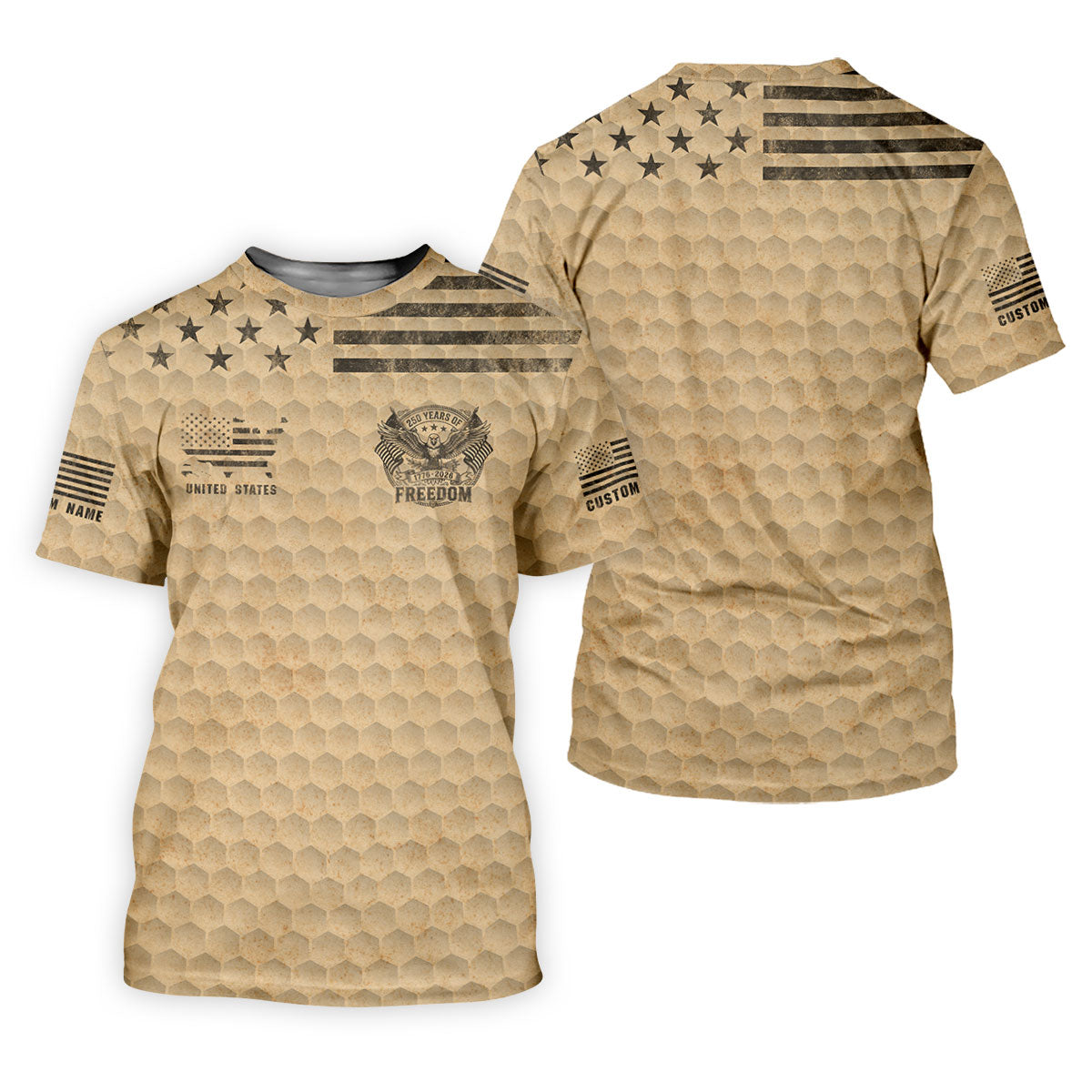 250 Years Of Freedom Distressed Golf Ball Pattern Patriotic Golf Shirt, 4th Of July Golf Shirt For Women
