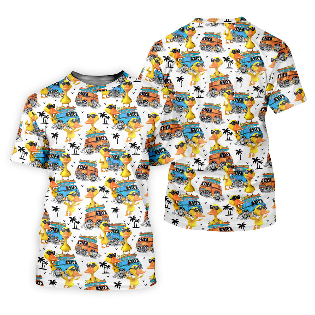 Cool Duck Surf Van Beach Golf Shirt, Mens Golf Shirts, Hawaiian Golf Shirt, Golf Apparel For Men