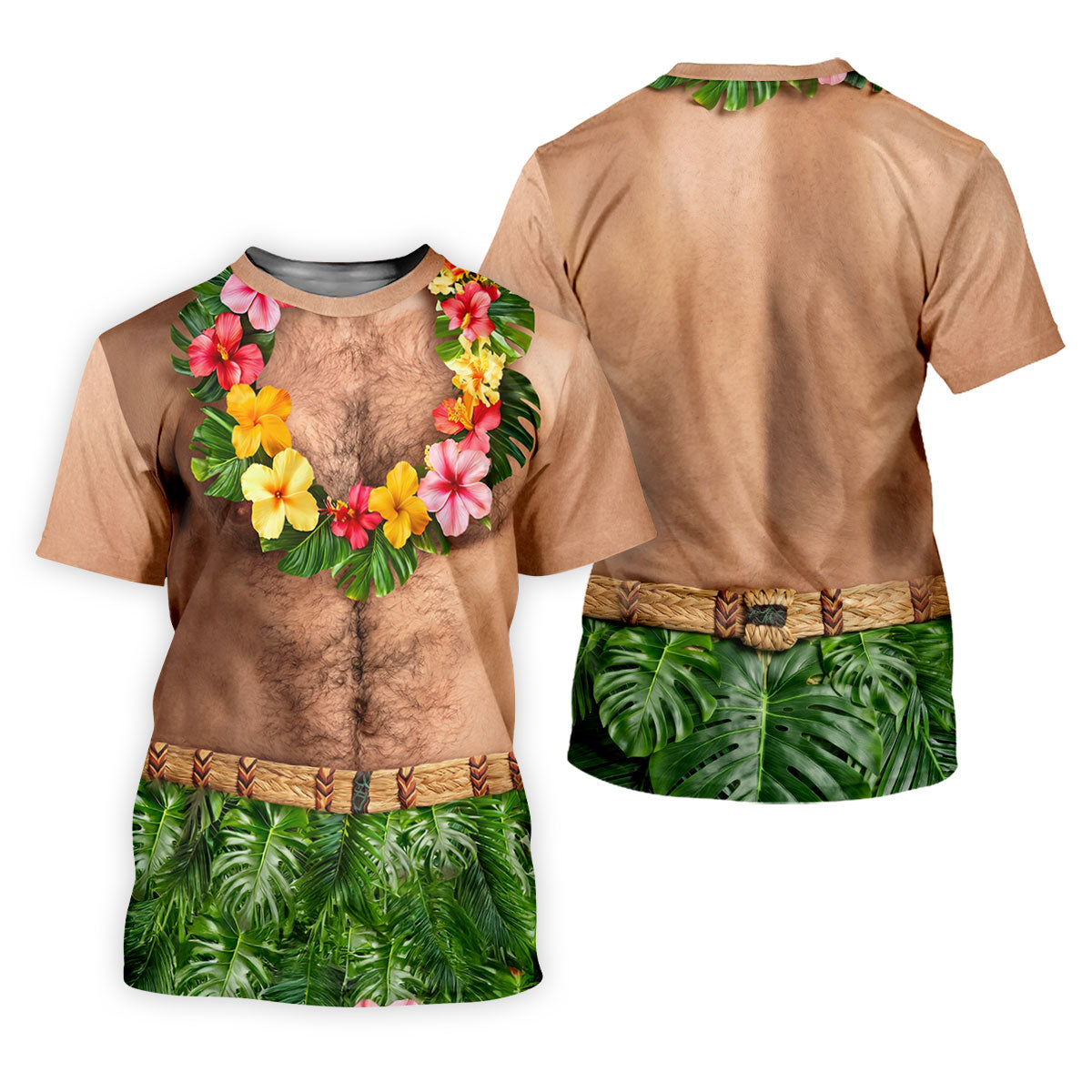 Tropical Theme Party Men's Funny Golf Shirts, Hawaiian Golf Shirt, Polo Shirts For Men