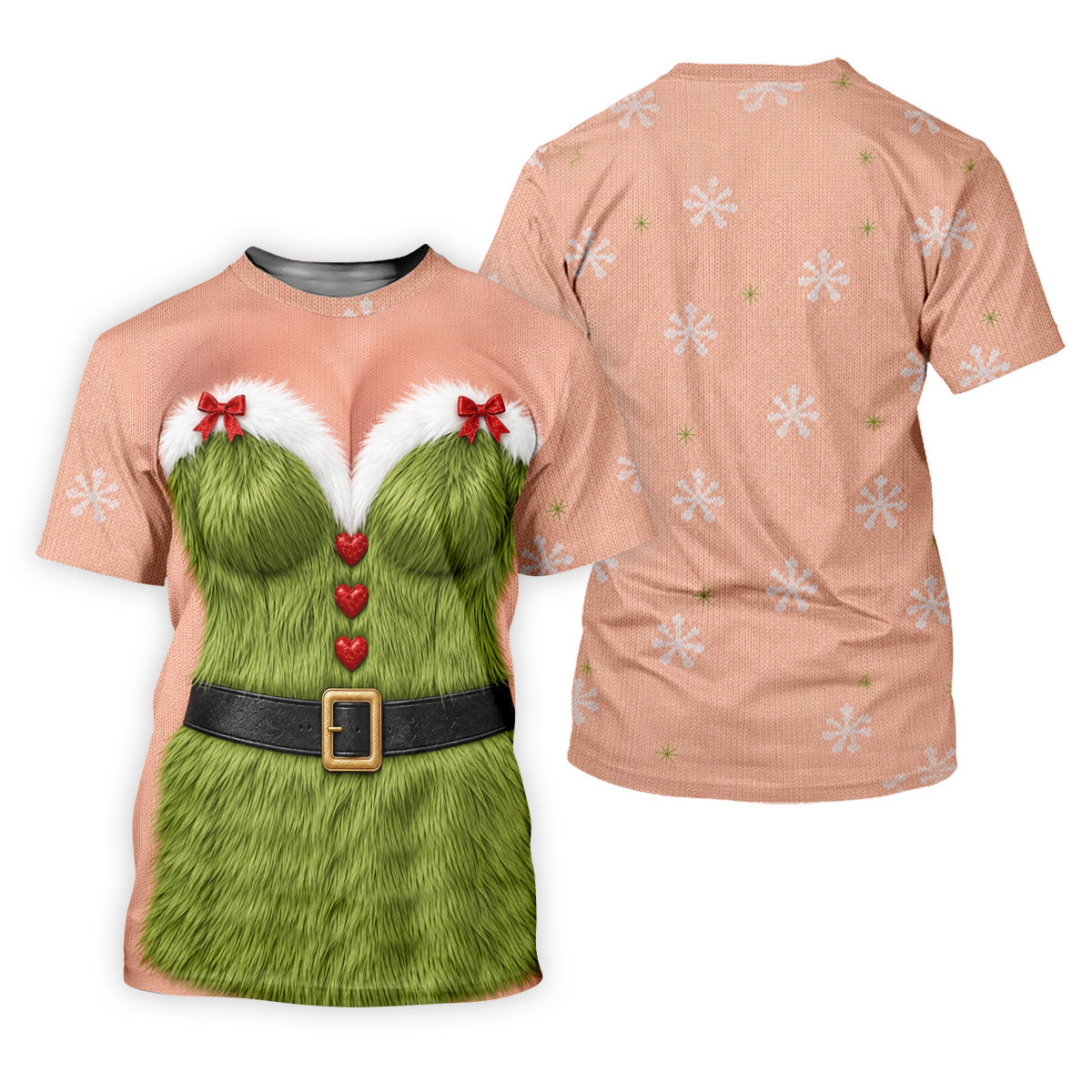 Funny Green Furry Christmas Costume Polo Shirt, Mens Golf Polo, Golf Apparel For Men