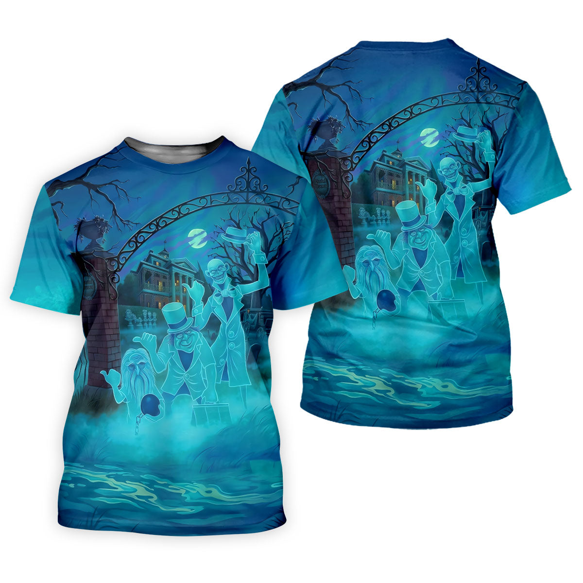 Ghost Trio At Haunted House Gate Halloween Polo Shirt, Mens Golf Shirts, Mens Polo Shirts