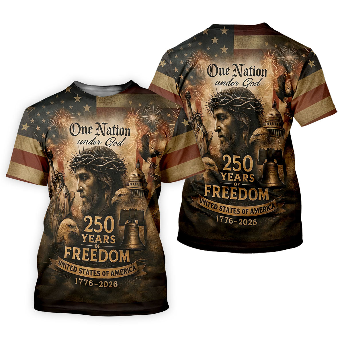 One Nation Under God America 250 Golf Polo Shirt, Women’s Golf Polo, Performance Golf Shirt