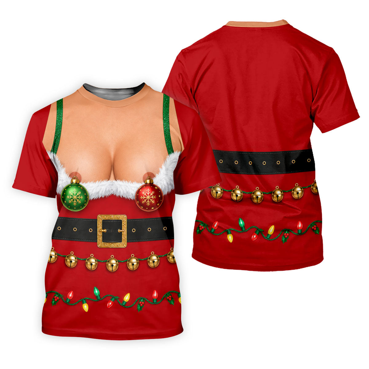 Funny Christmas Ornament Bra Golf Polo Shirt, Christmas Golf Shirt, Mens Golf Shirts