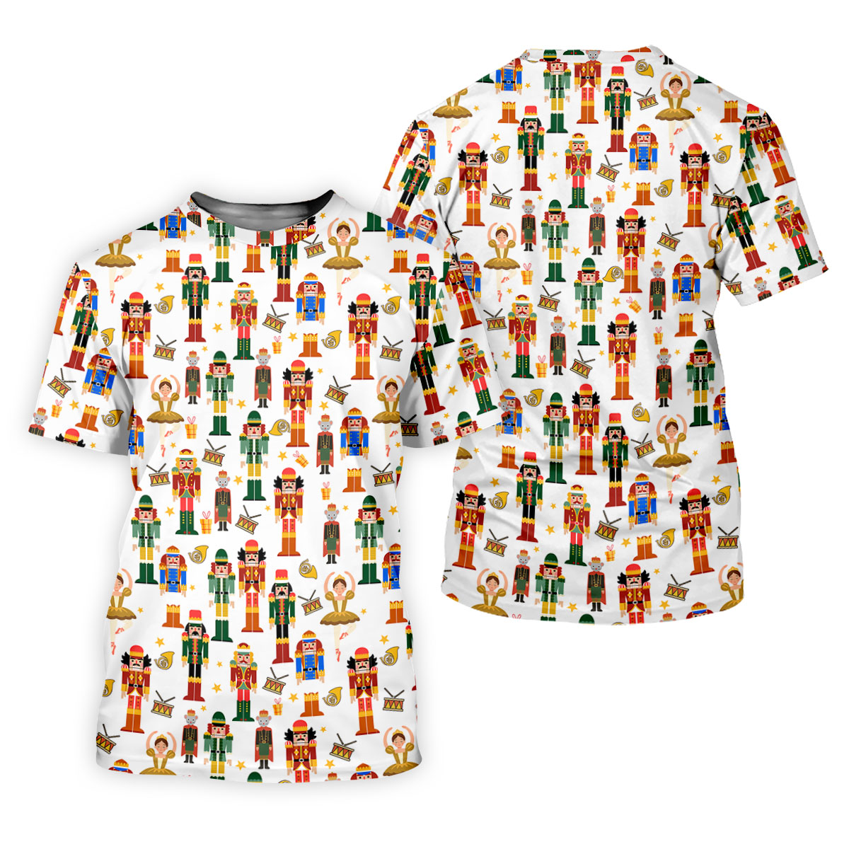 Nutcracker Christmas Golf Tops For Men, White Polo Shirt ??ns, Christmas Golf Shirt, Golfing Apparel