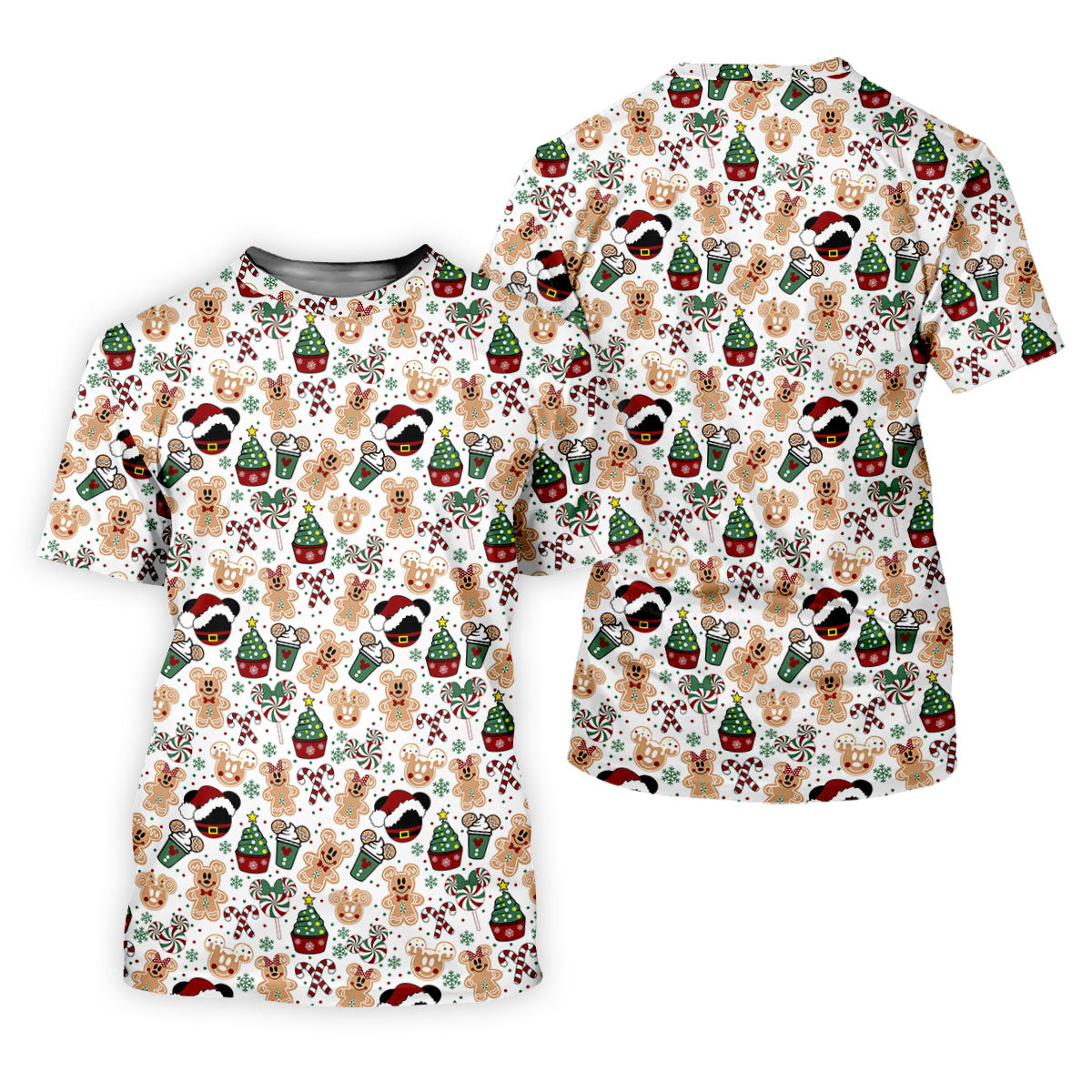 Christmas Sweets Pattern Golf Tops For Men, Cartoon Print Polo Shirts For Men, Christmas Golf Shirt, Golfing Apparel