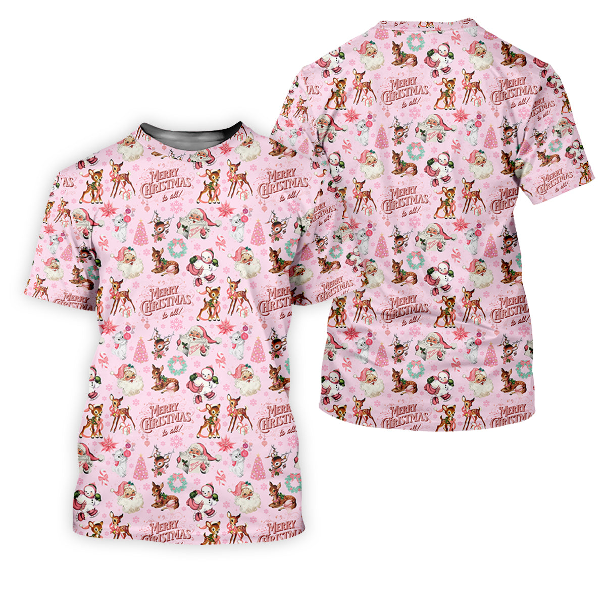 Festive Santa Pink Merry Christmas Golf Tops For Men, Christmas Golf Shirt, Men Golf Apparel