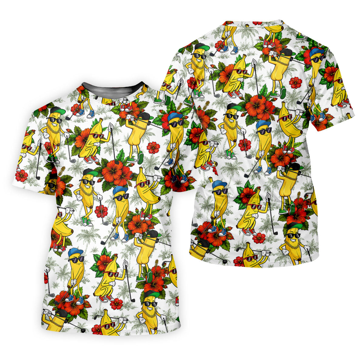 Funny Banana Golfer Hawaiian Golf Polo Shirt, Golf Shirts For Men, Mens Golf Apparel