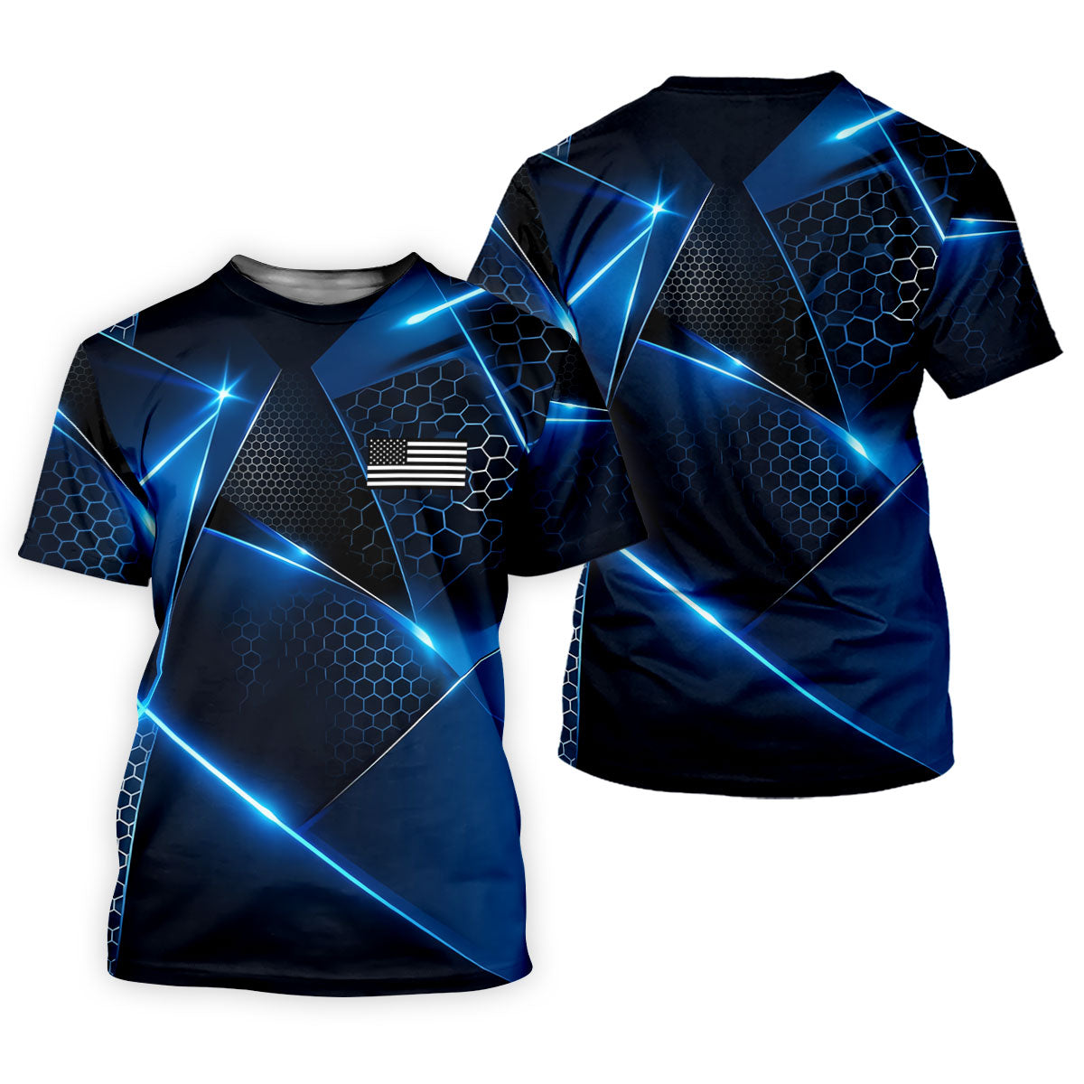 Black And Blue Gradient Patriotic Golf Shirt, 250 Years 4th Of July Golf Shirts For Men
