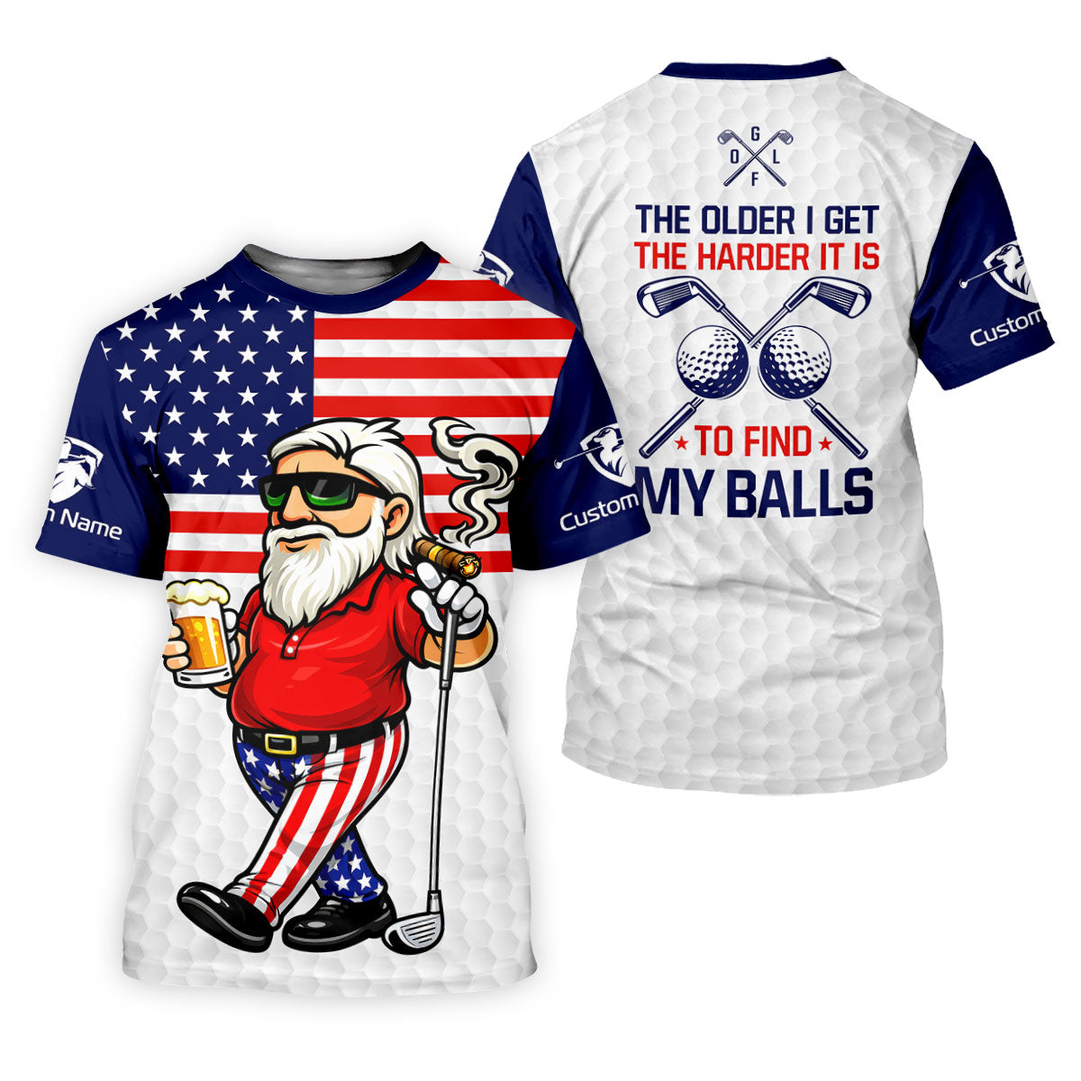 The Older I Get The Harder It Is To Find My Balls Golf And Beer 250 Years Patriotic 4th Of July Golf Shirt For Women