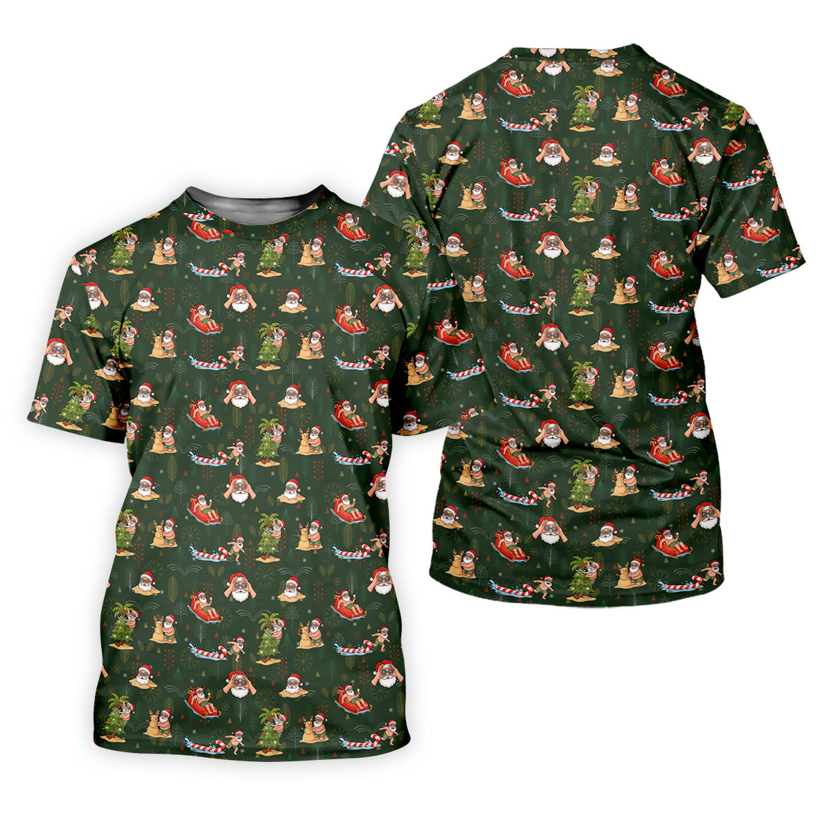 Funny Santa Summer Christmas Pattern Polo Shirt, Womens Golf Polo, Golf Shirts For Women