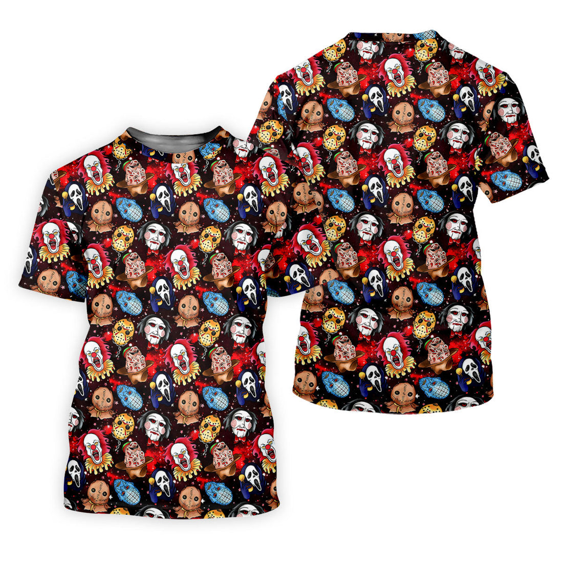Red Galaxy Horror Character Pattern Halloween Golf Shirt, Ladies Golf Shirts, Women’s Golf Apparel