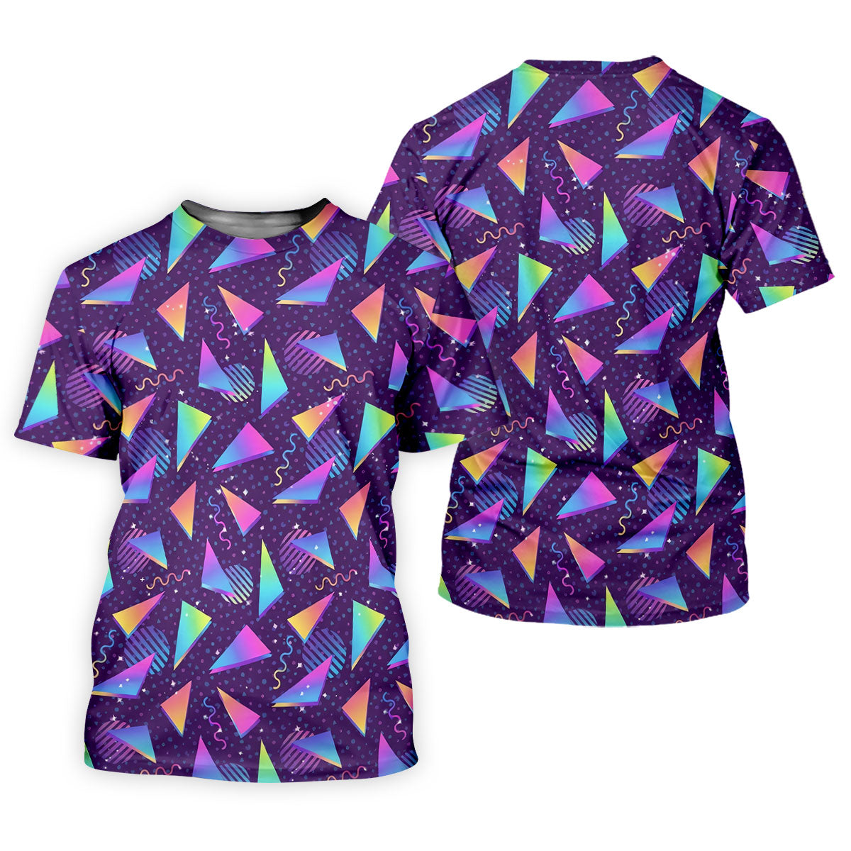 Retro Memphis Geometric Pattern Golf Polo Shirt, Women's Golf Polo, Ladies Golf Tops