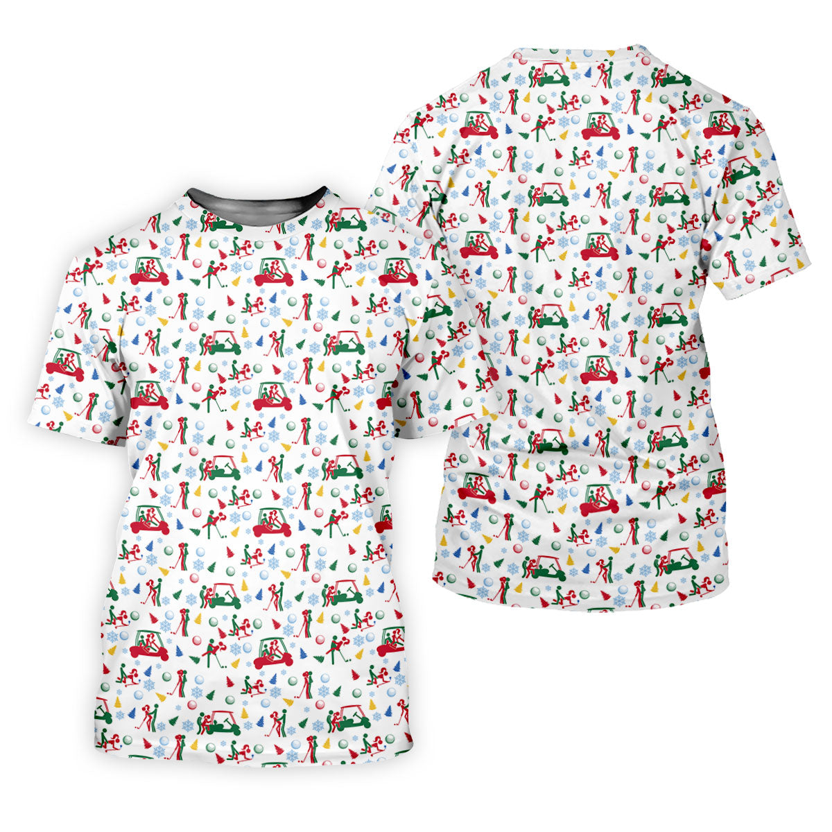 Funny Cheeky Golf Cart Christmas Golf Shirt, Mens Golf Polo, Golf Apparel For Men