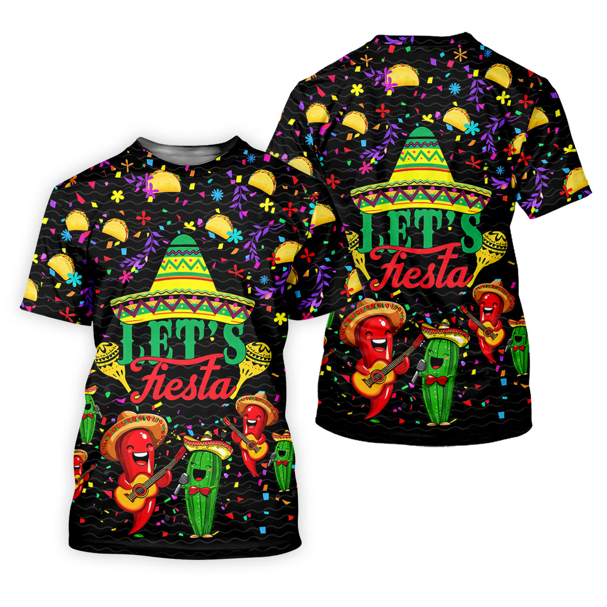 Let's Fiesta Party Ladies Golf Tops, Cinco De Mayo Celebration Golf Shirt For Women