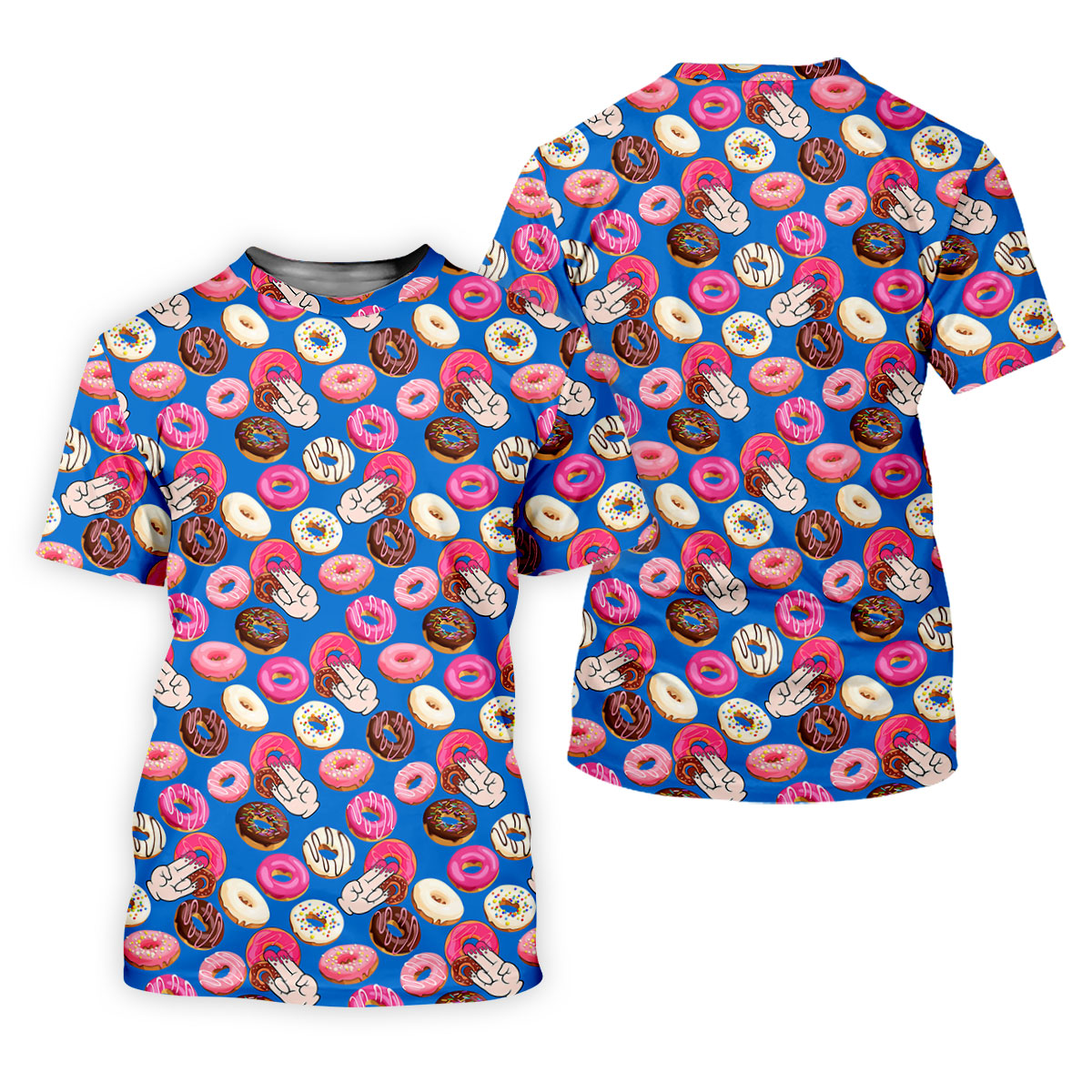 Funny Donut Adult Humor Blue And Pink Fun Golf Shirts For Men, Valentines Golf Gift, Polo Shirts For Men