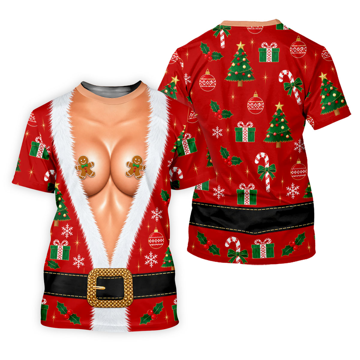 Gingerbread Costume Christmas Golf Shirt, Ladies Golf Shirt, Golf Tops For Women