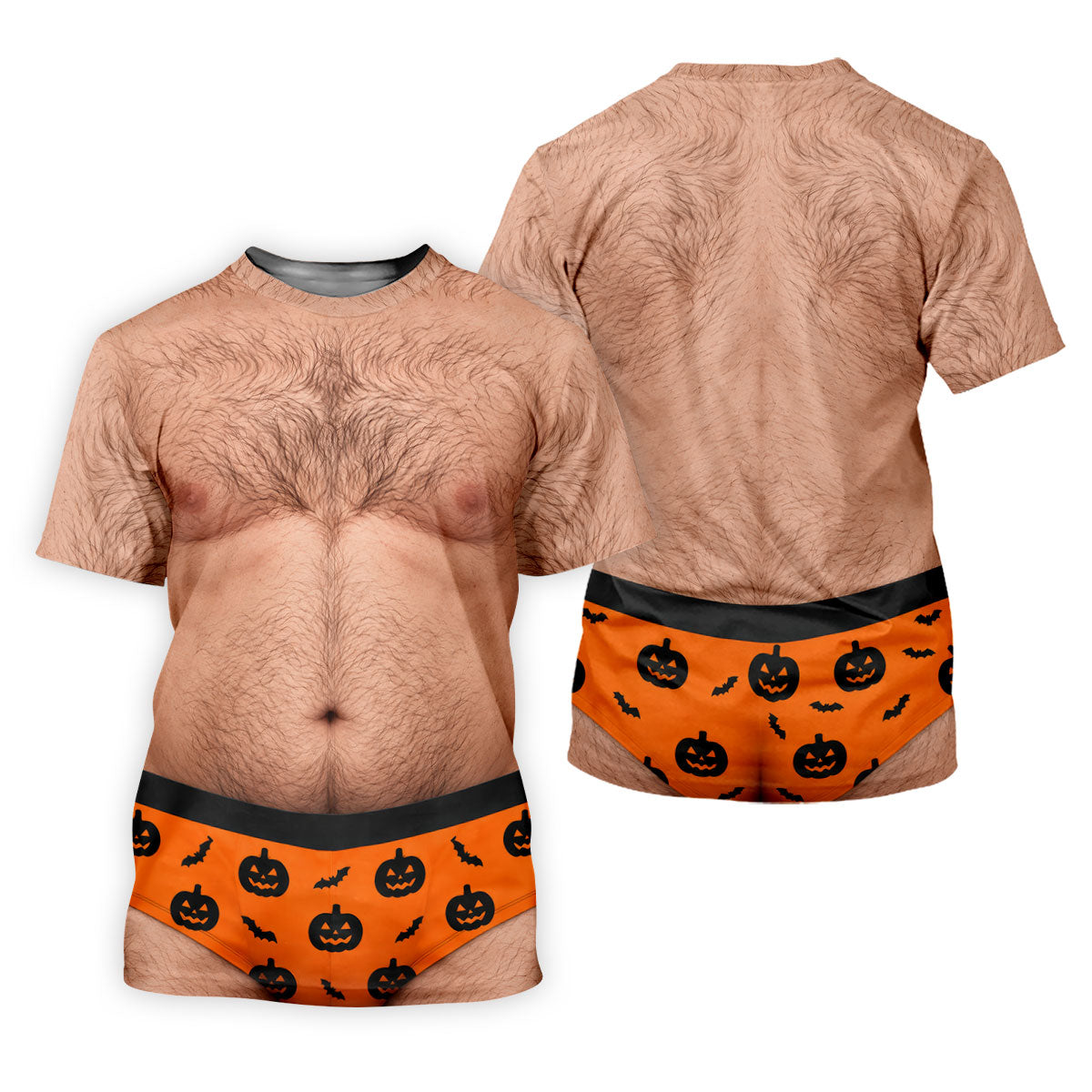 Funny Hairy Chest Halloween Costume Polo Shirt, Golf Shirts For Men, Halloween Golf Shirt
