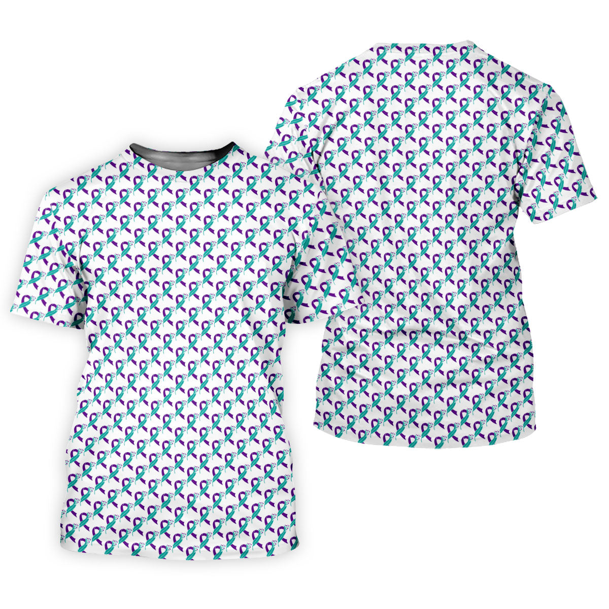 Suicide Awareness Feather Ribbon Pattern Women’s Golf Polo, Golf Tops For Women