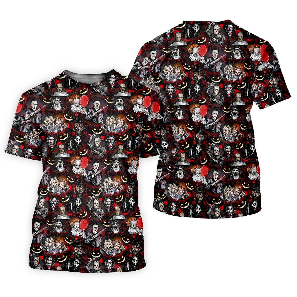 Horror Character Halloween Pattern Golf Polo Shirt, Womens Golf Polo, Ladies Golf Shirts
