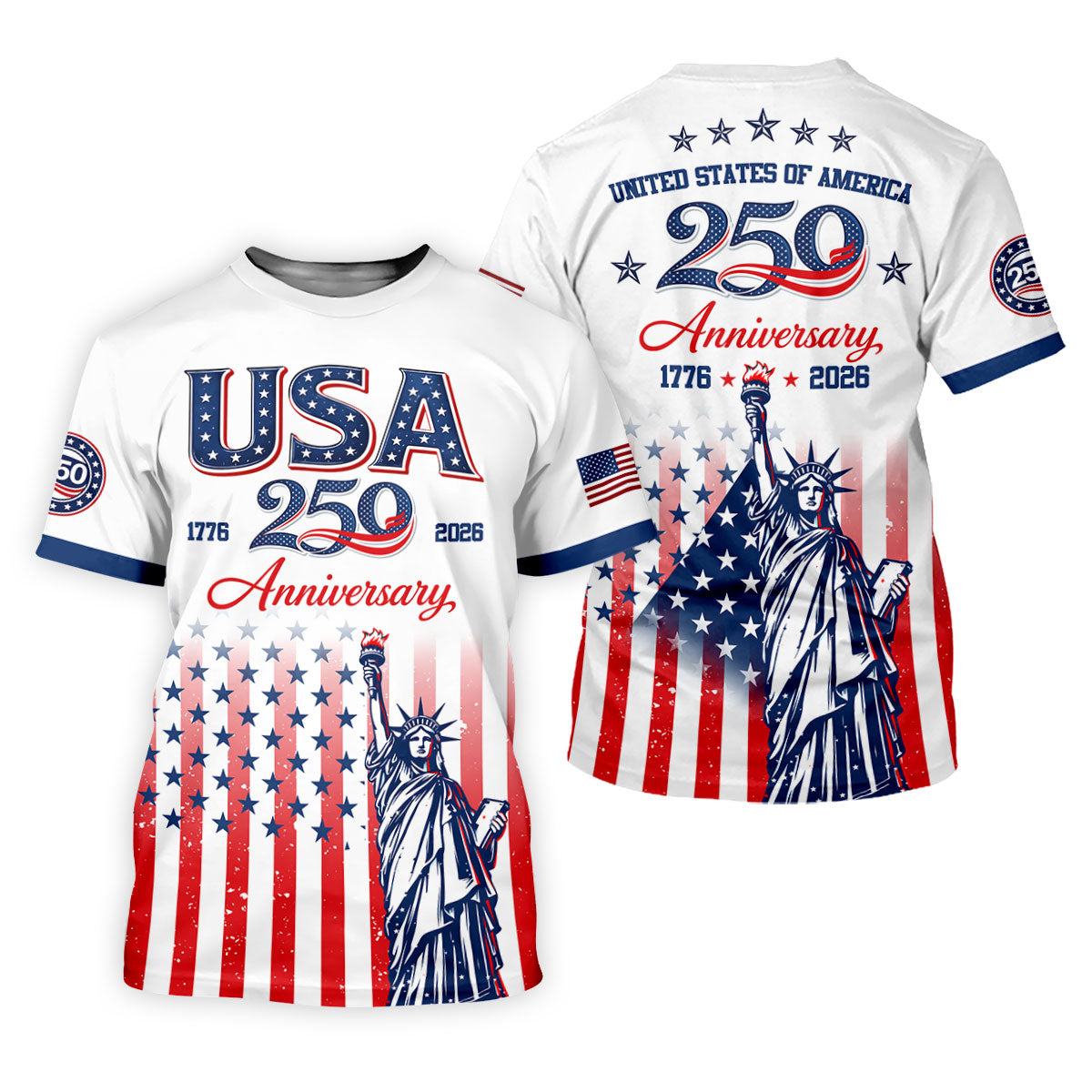 250 Anniversary Statue Of Liberty US Flag Golf Shirt, Patriotic 4th Of July Golf Shirt For Women