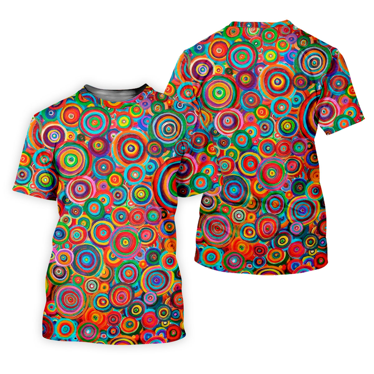 Colorful Abstract Circle Pattern Polo Shirt, Printed Golf Shirt, Hawaiian Golf Shirt, Women’s Golf Tops