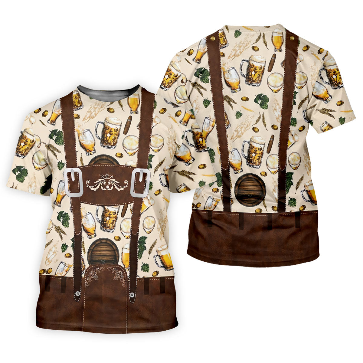 Oktoberfest Lederhosen Beer Pattern Golf Polo Shirt, Hawaiian Golf Shirt, Mens Golf Polo