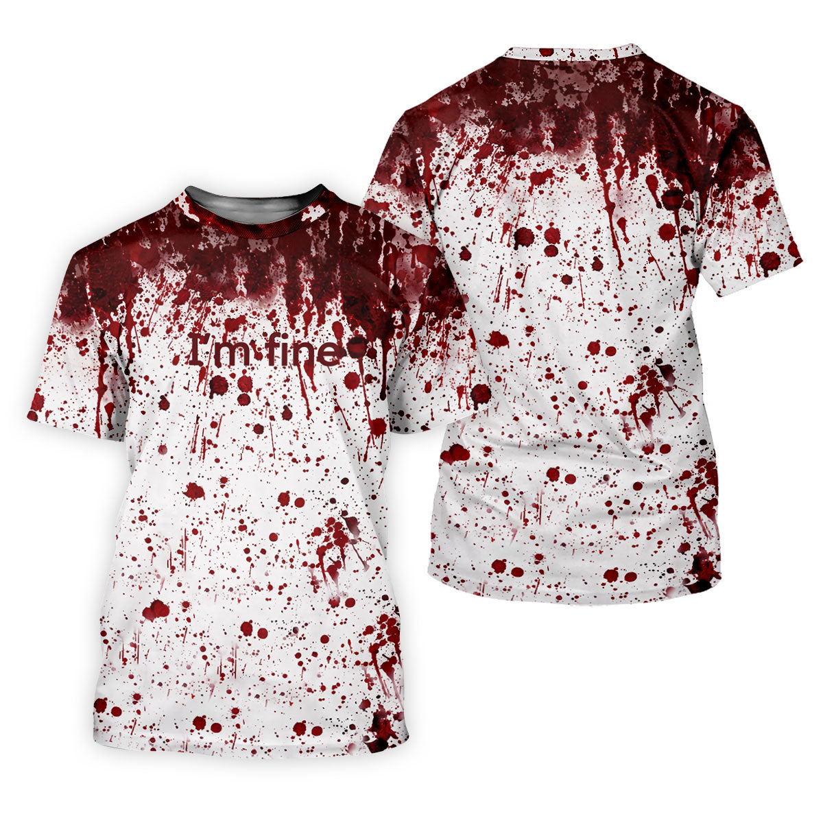 I'm Fine Bloody Splatter Halloween Golf Polo Shirt for Men, Mens Golf Shirts, Golf Apparel For Men