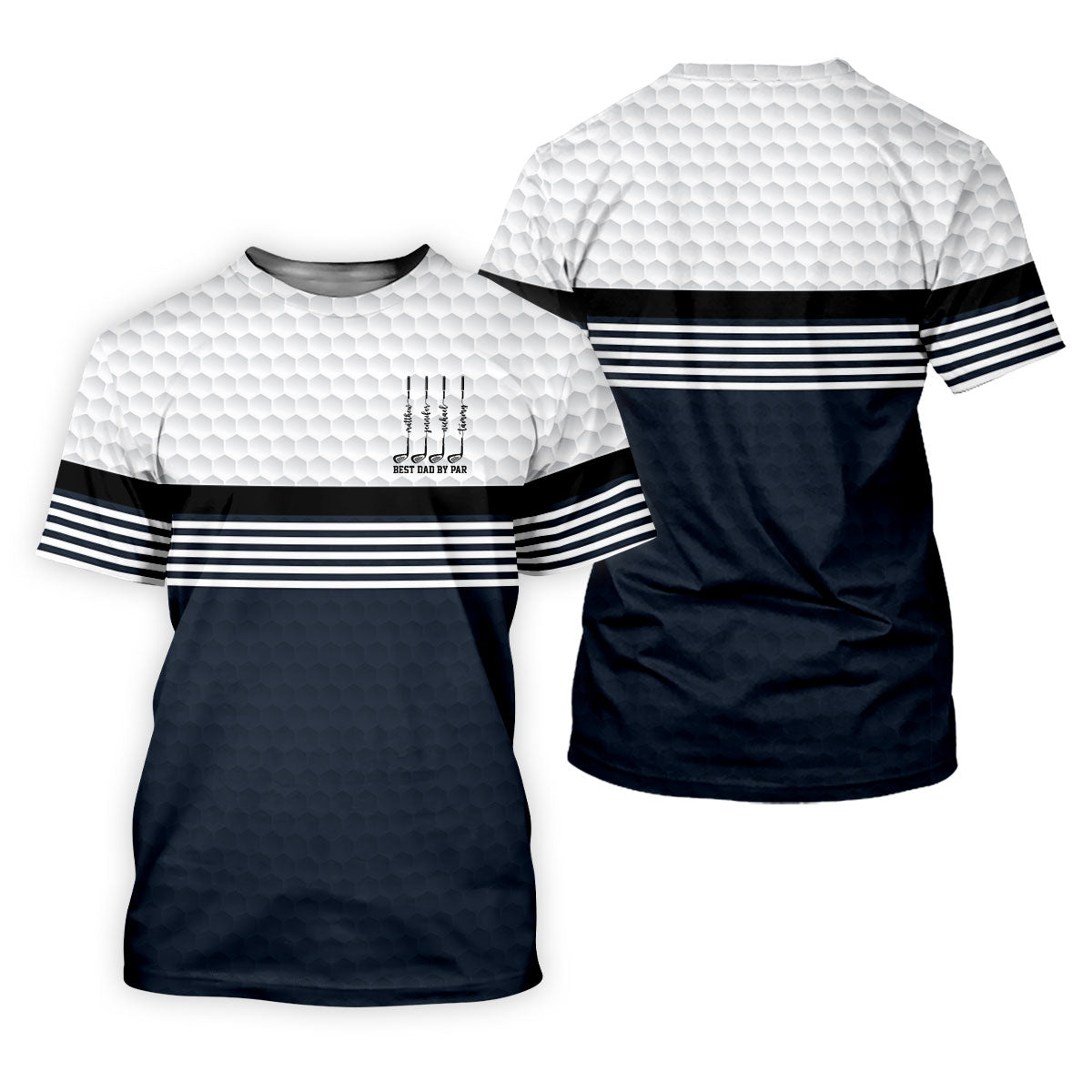 Best Dad By Par Golf Ball Pattern Father's Day Golf Shirt, Golf Gift For Dad, Polo Shirts For Men