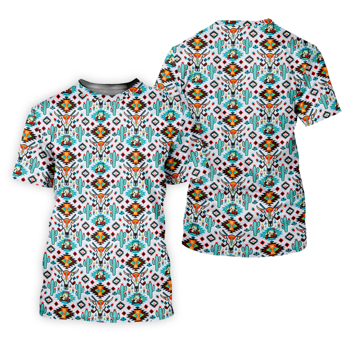 Southwestern Golf Pattern Polo Shirt, Golf Polo For Women, Printed Golf Shirt