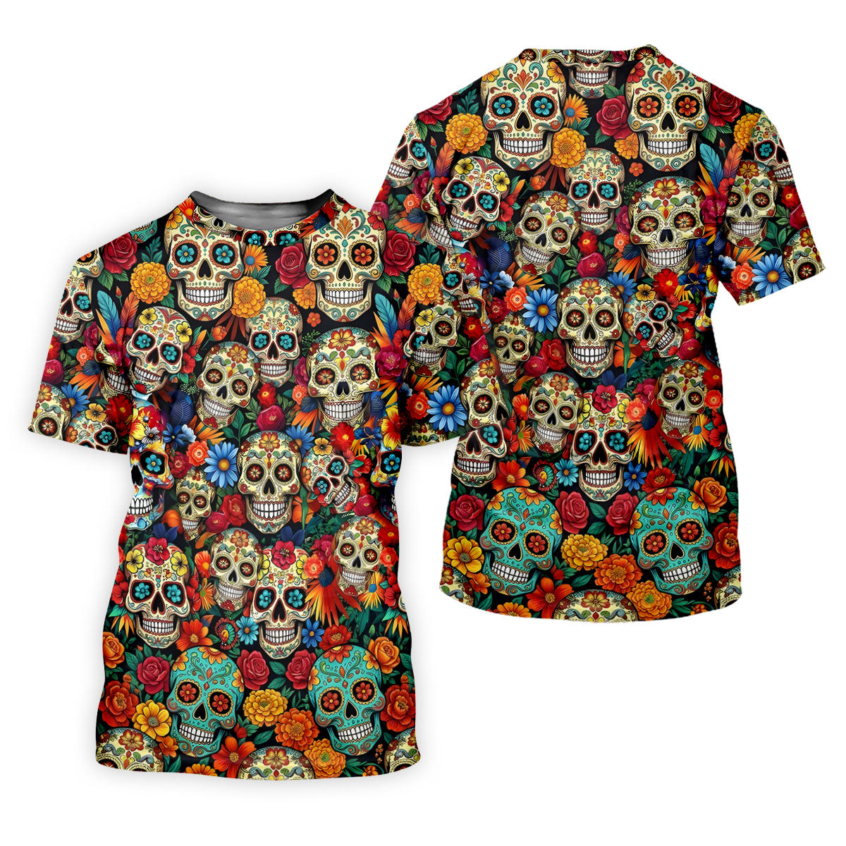 Decorated Skulls Cinco De Mayo Celebration Fiesta Themed Floral Pattern Golf Shirt For Women