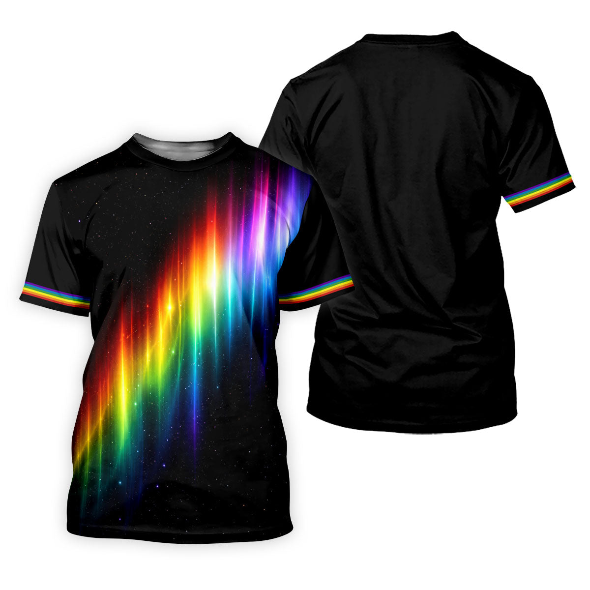 Rainbow Galaxy LGBT Support Gradient Golf Tops For Men, Pride Month Golf Shirts For Men