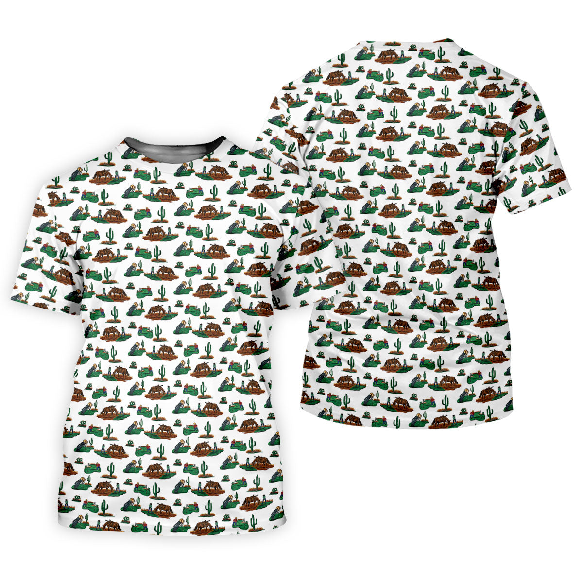 Western Golf Course Pattern Golf Polo Shirt, Ladies Golf Shirt, Women's Golf Apparel
