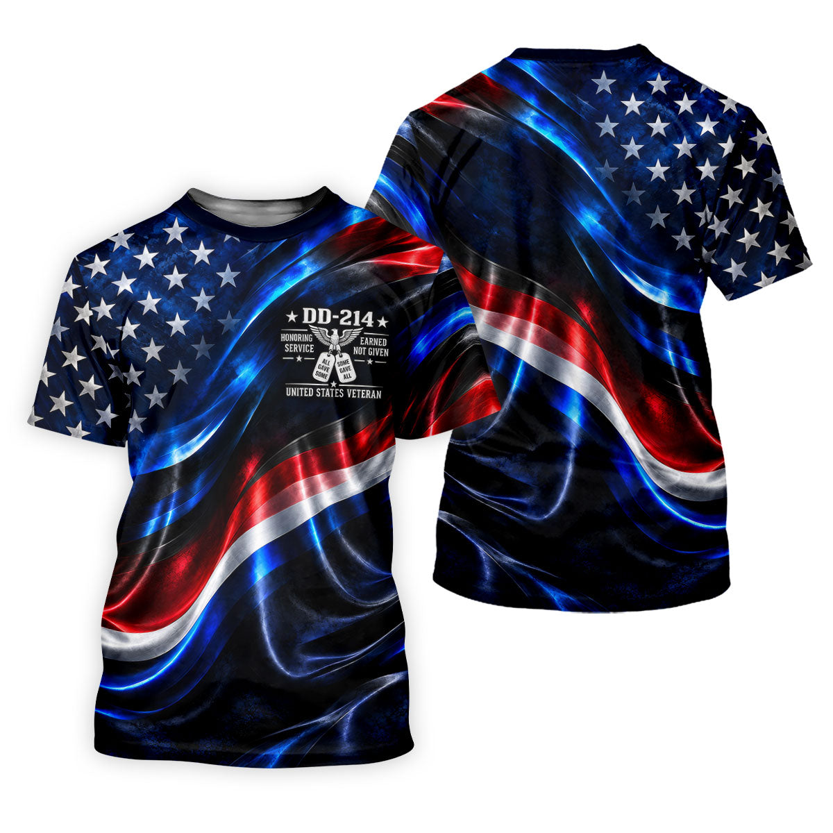DD-214 Metallic USA Flag Golf Polo Shirt, Veterans Day Shirt, Golf Tops For Women