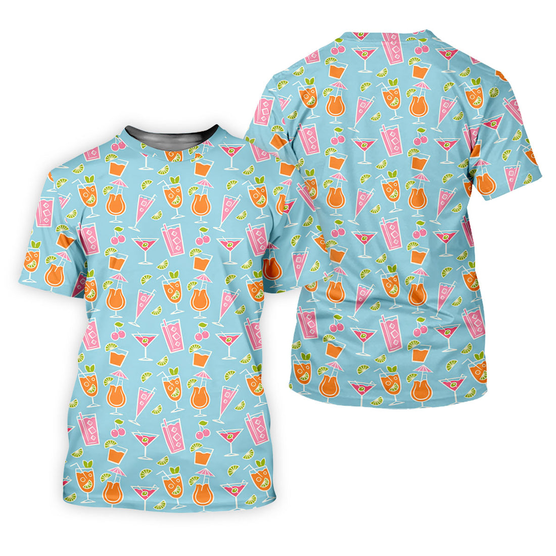 Tropical Cocktail Drinks Pattern Golf Shirt, Women’s Golf Apparel, Golf Tops For Women