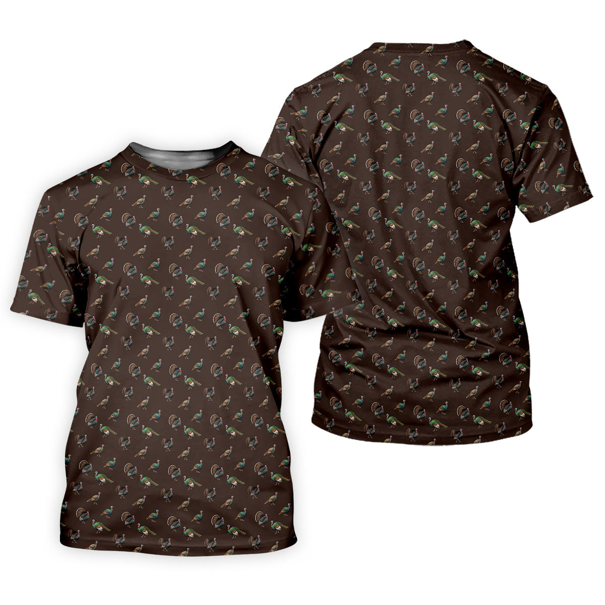 Turkey Hunting Seamless Pattern Funny Golf Shirts, Women's Golf Tops, Ladies Golf Shirts