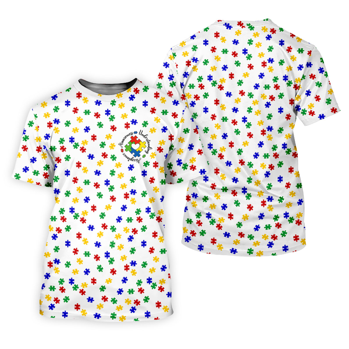 Awareness Understanding Acceptance Autism Puzzle Men's Polo Shirt, Autism Awareness Shirt, Golf Shirts For Men