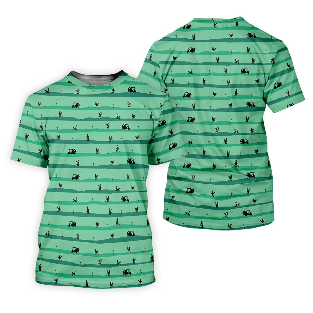 Funny Golf Couple Silhouette Pattern Polo Shirt, Golf Shirts For Men, Mens Golf Apparel