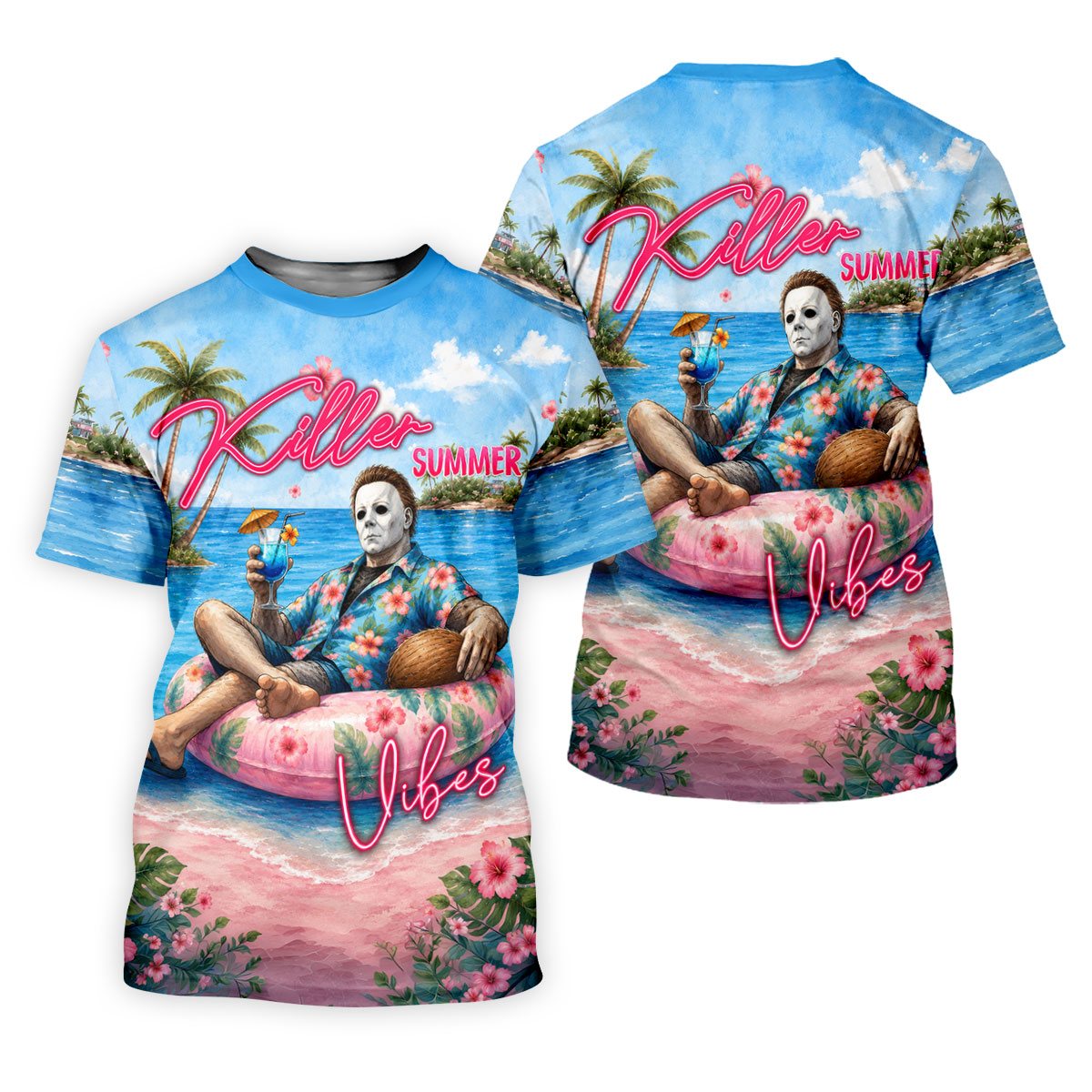 Killer Summer Vibes Tropical Slasher Golf Polo Shirt, Women's Golf Polo, Ladies Golf Tops