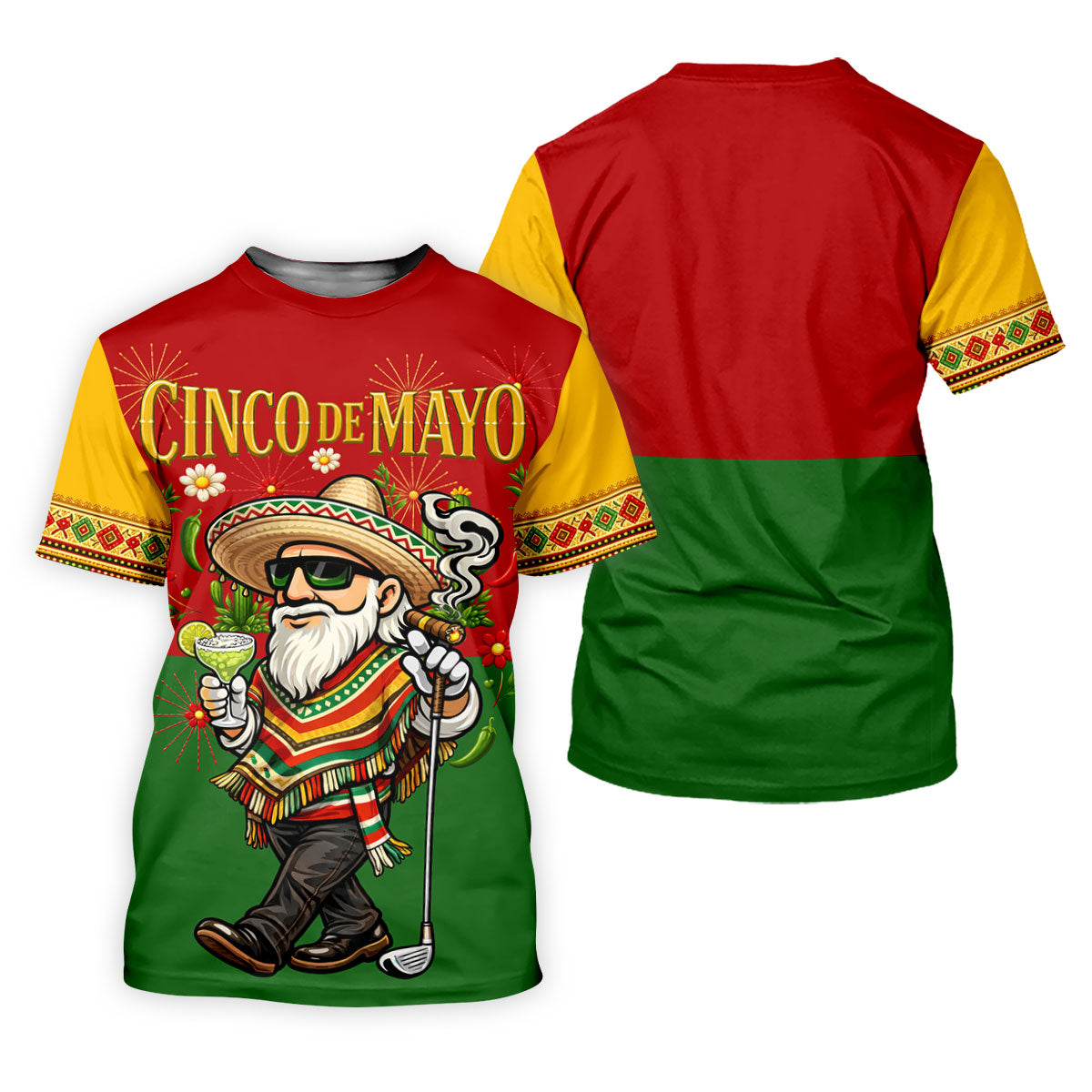 Margarita Man Cinco De Mayo Celebration Red Yellow Green Golf Shirt, Fiesta Theme Golf Shirt For Women