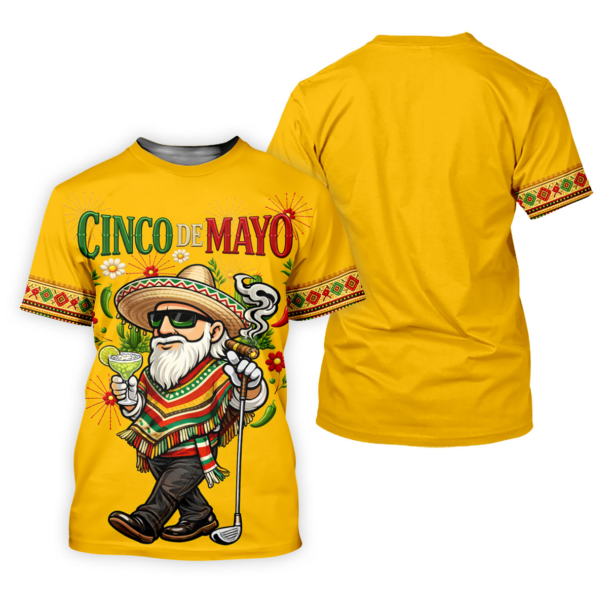 Margarita Man Cinco De Mayo Celebration Yellow Golf Shirt, Fiesta Theme Golf Shirt For Women