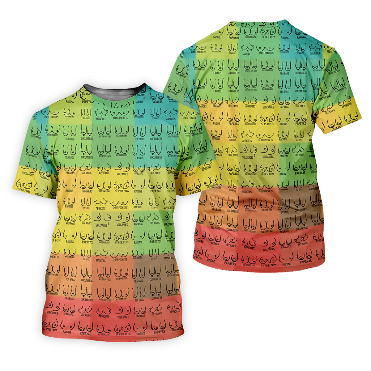 Watermelons Funny Boob Pattern Golf Polo Shirt, Women's Golf Tops, Printed Golf Shirt