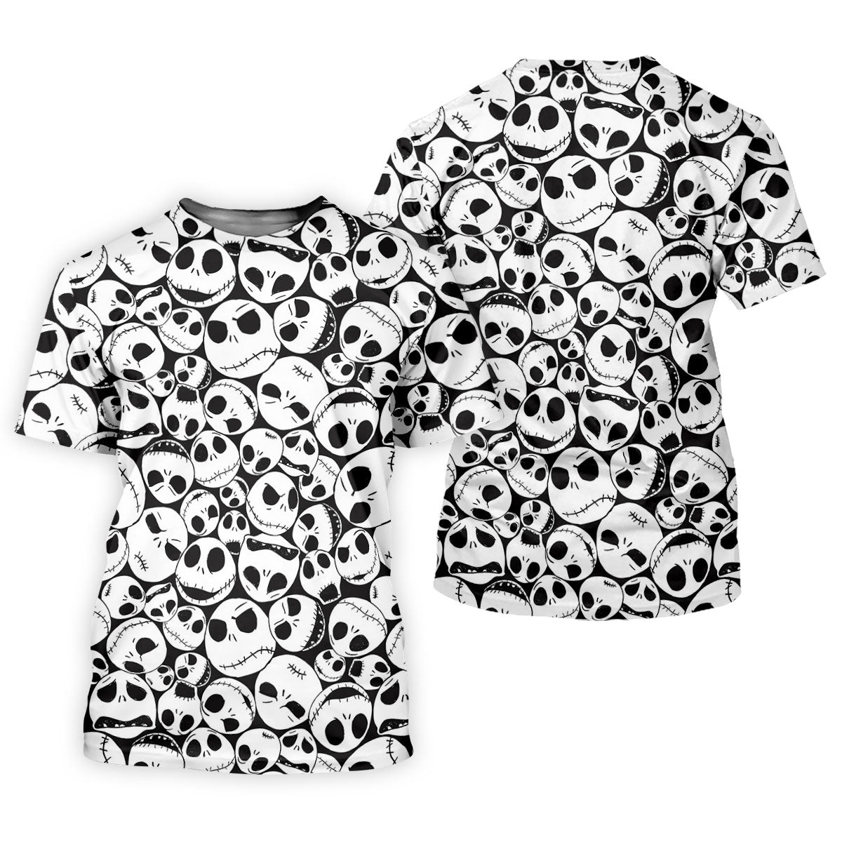 Horror Character Skull Face All Over Golf Polo Shirt, Golf Apparel For Men, Mens Polo Shirts