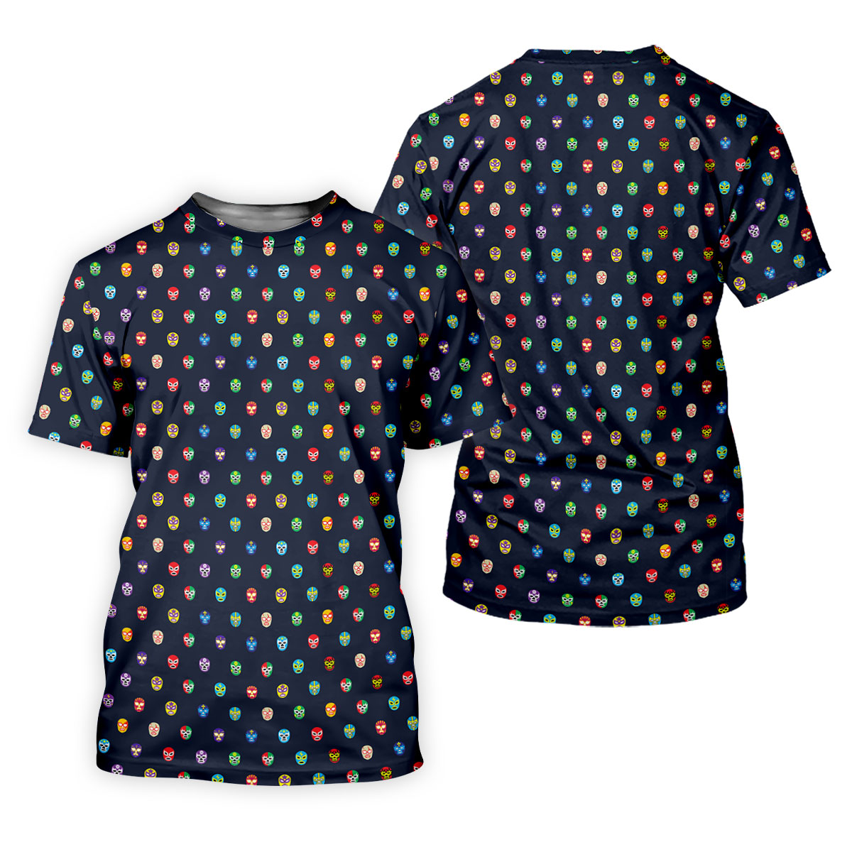 Lucha Libre Mask Seamless Pattern Cinco De Mayo Celebration Fiesta Themed Golf Shirts For Men