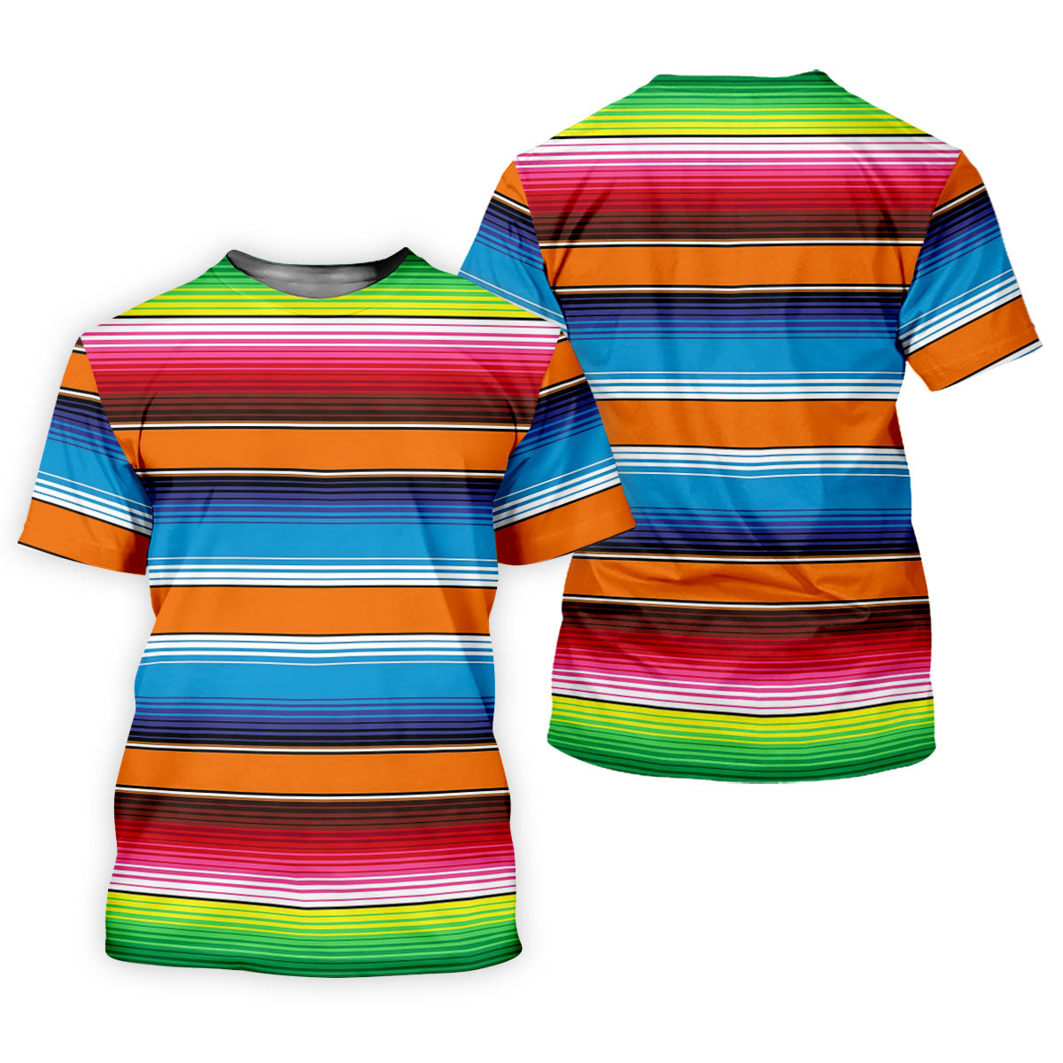 Mexican Serape Stripe Pattern Cinco De Mayo Celebration Fiesta Themed Golf Shirt For Women