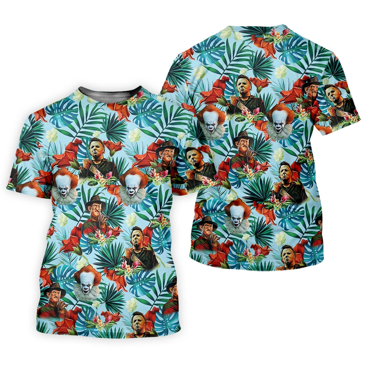 Tropical Horror Character Hawaiian Golf Shirt, Women’s Golf Polo, Halloween Golf Shirt